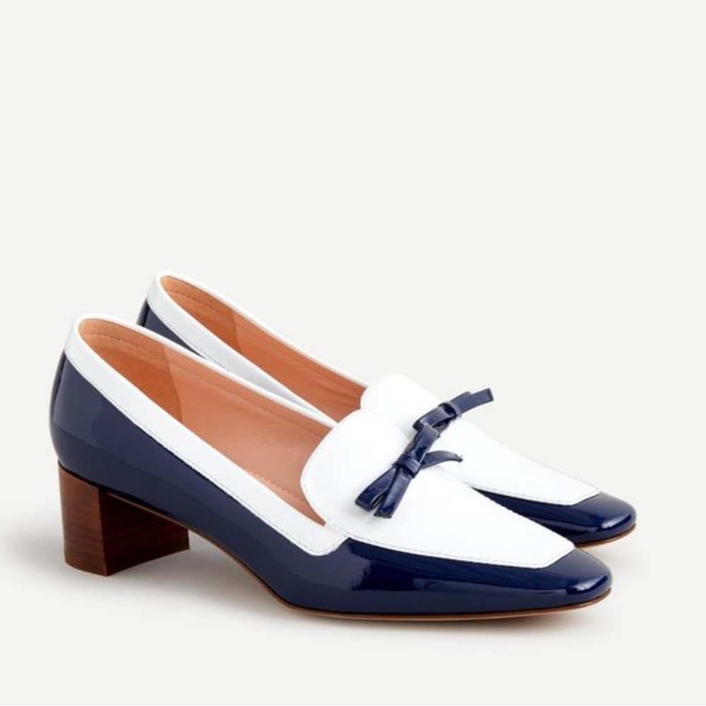 J. Crew Patent Bow Loafer Pump